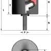 hevi-load_1 ball transfer unit side and top view diagrams