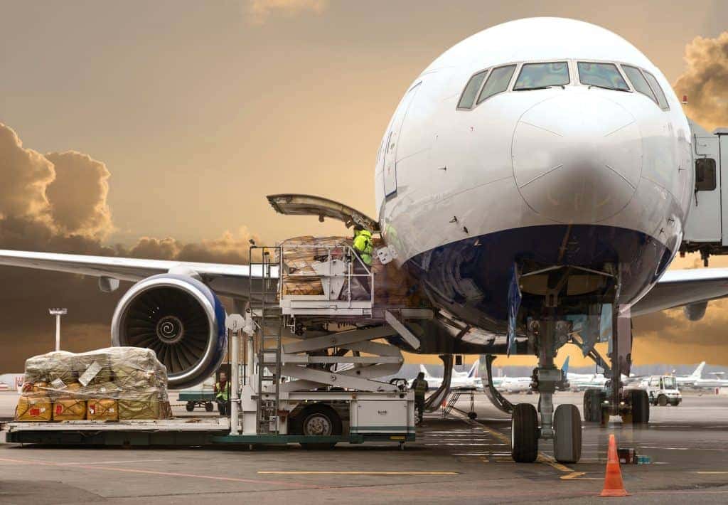 loading an airplane