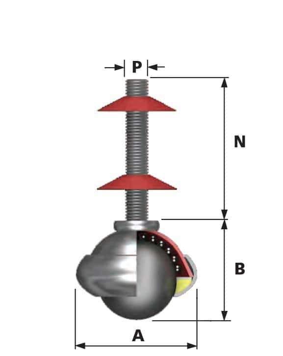 3004 ball transfer unit side view diagram