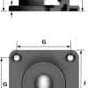 6025-3 ball transfer unit side and top view diagram
