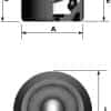6025-4 ball transfer unit side and top view diagram