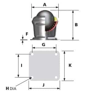 2003 ball transfer unit side and top view