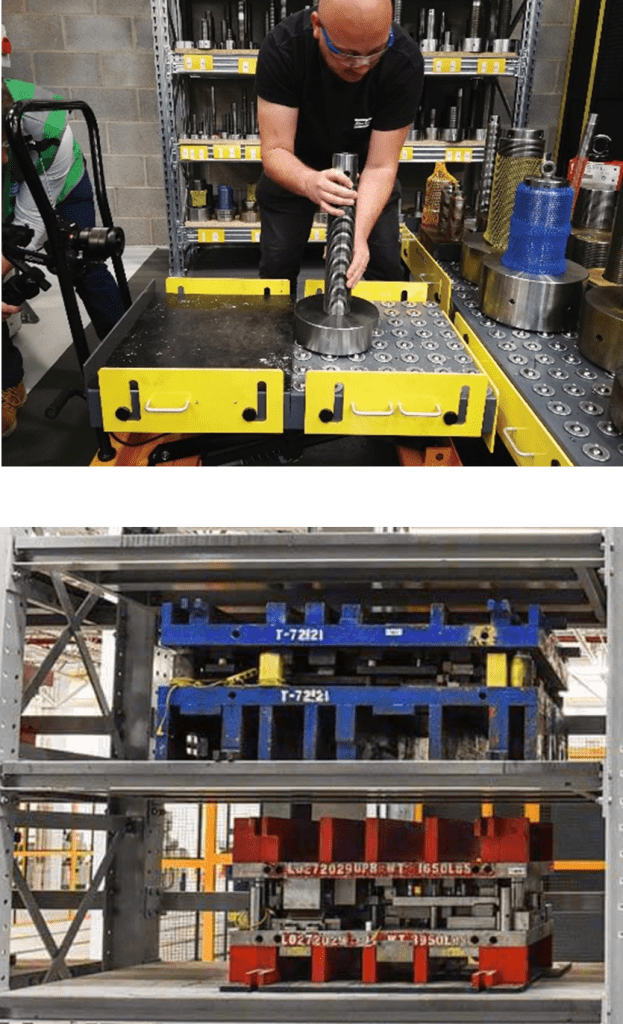 roll on racking in warehouse